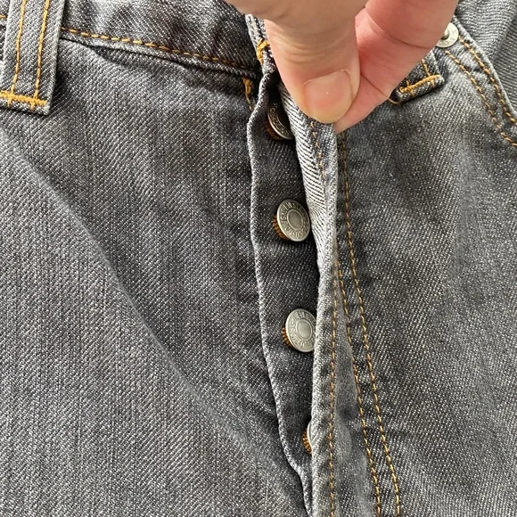 Levi’s 501 Regular Straight Grey Denim Jeans Size 34x32 - Picture 5 of 5